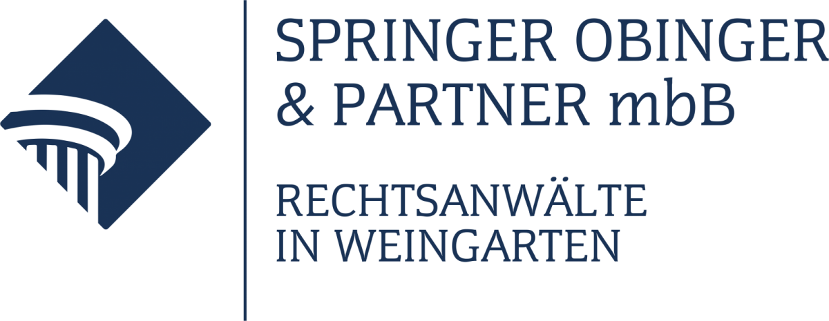 Text-Bild-Logo Springer Obinger & Partner mbB, Anwälte in Weingarten Text-Bild-Logo Springer Obinger & Partner mbB, Anwälte in Weingarten